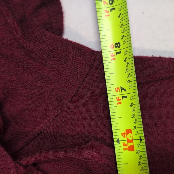 Max Studio B urgundy Long Sleeve Ruffle Dress Size Medium - Picture 7 of 10